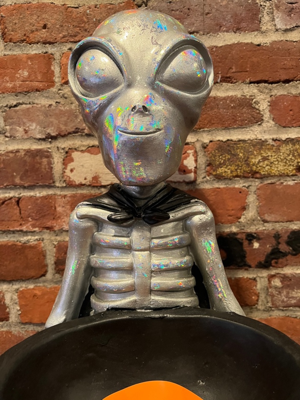 Holographic Silver Alien Skeleton Candy Holder - Holiday Decor - Picture 6 of 16
